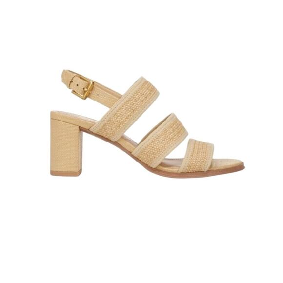 NWOT Franco Sarto Buco Raffia Heeled Sandal in Natural – Sz 11M - Picture 1 of 7